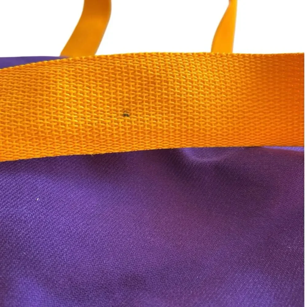 Vintage 1990s Minnesota Vikings Duffel Bag Purple Yellow USA Made NASCO Strap